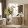 Wastafelmeubel TIGO 60 2S – Evoke eiken – geribbeld front – met wastafel