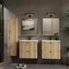 Wastafelmeubel TIGO 60 2S – Evoke eiken – geribbeld front – met wastafel