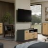 7 TV-meubel SIMPLO 1D2S Stolik TV – Artisan eiken / Antraciet – 2 laden – 1 deur