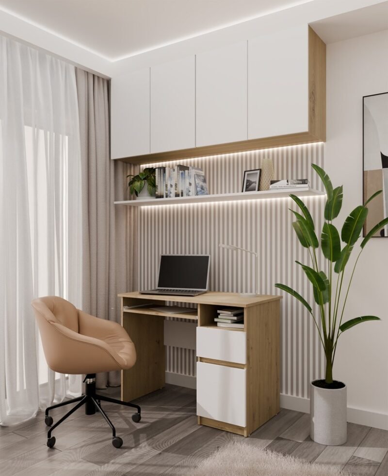 Bureau Komputerowe PORTO – 98,5 × 75 × 51 cm – rechts