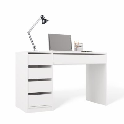 Bureau ARTO – 120 cm – Wit – 5 laden