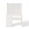 7 Bureau MIJAS – Mat wit / Wit – 4 laden – 4 planken – links – met opzetstuk