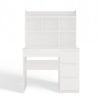 Bureau MIJAS – Mat wit / Wit – 4 laden – 4 planken – rechts – met opzetstuk
