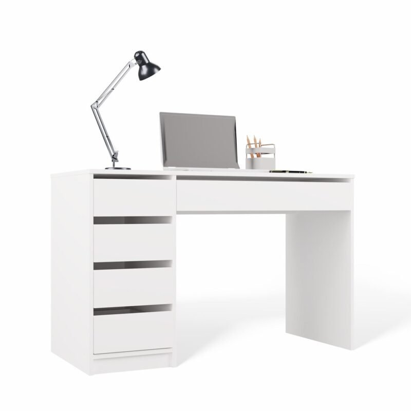 7 Bureau ARTO – 120 cm – Wit – 5 laden