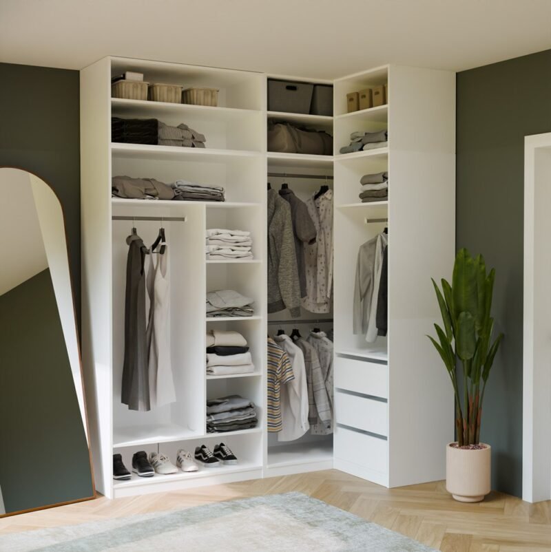 7 Garderobemeubel OPENO 1W6P – Wit