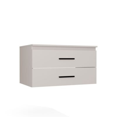 77 Wastafelmeubel NEL 80 – Kasjmier beige – 2 laden – hangend – met wastafel