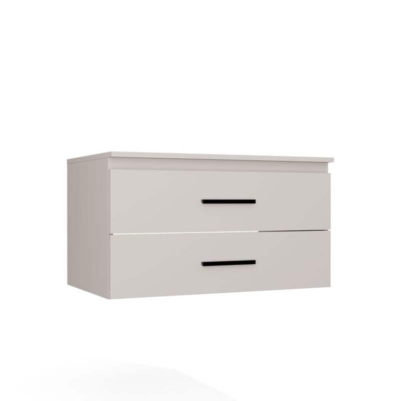 Wastafelmeubel NEL 80 – Kasjmier beige – 2 laden – hangend – met wastafel