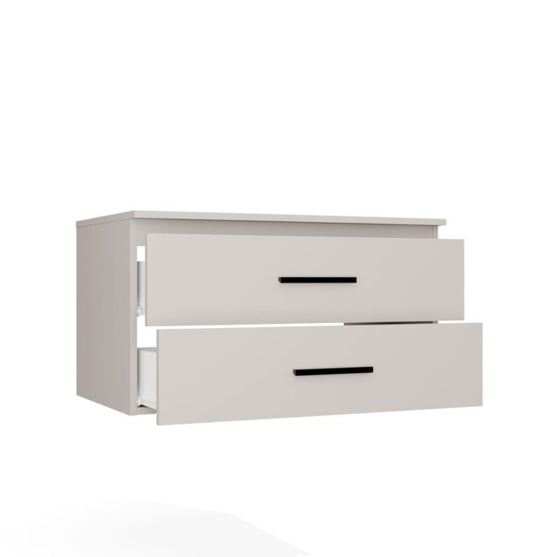 Wastafelmeubel NEL 80 – Kasjmier beige – 2 laden – hangend – met wastafel