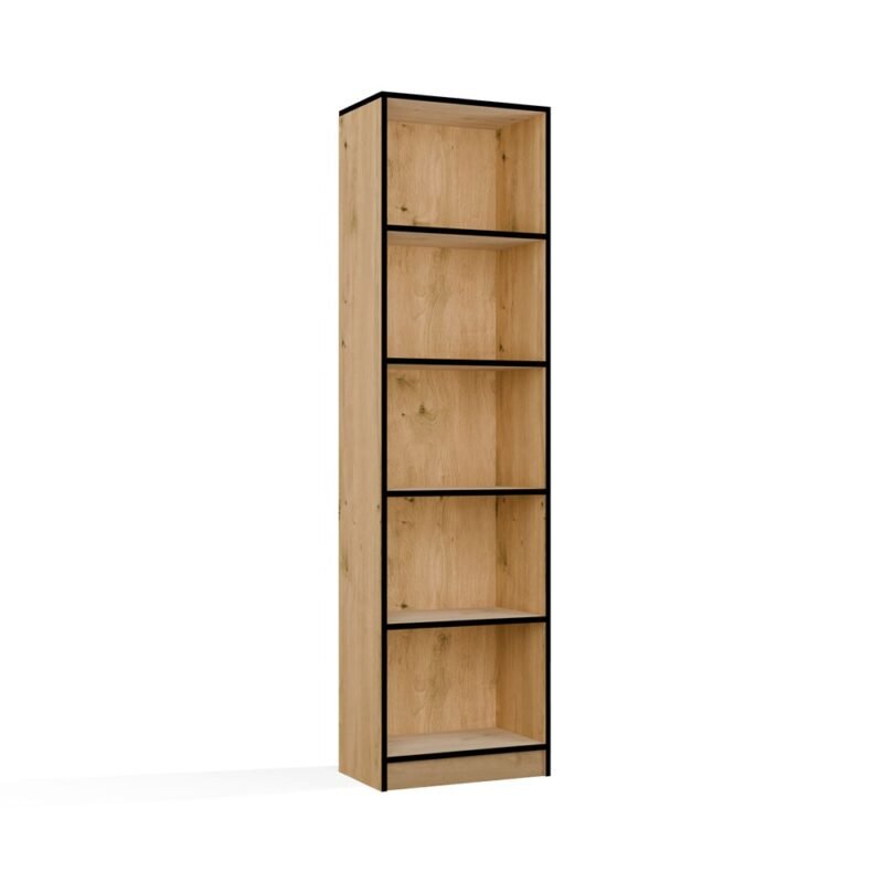 Rek R50 – Artisan eiken / Zwart – 5 planken