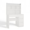 Bureau MIJAS – Mat wit / Wit – 4 laden – 4 planken – rechts – met opzetstuk