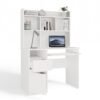 8 Bureau PORTO – Mat wit / Wit – links – met opzetstuk