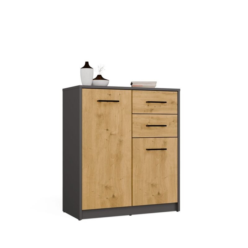 Dressoir SIMPLO 2D2S – Artisan eiken / Antraciet – 2 laden – 2 deuren