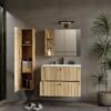 802SWIZUALIZACJA1 Wastafelmeubel TIGO 80 2S – Evoke eiken – geribbeld front – met wastafel