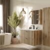 802SWIZUALIZACJA3 Wastafelmeubel TIGO 80 2S – Evoke eiken – geribbeld front – met wastafel