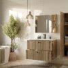 802SWIZUALIZACJA5 Wastafelmeubel TIGO 80 2S – Evoke eiken – geribbeld front – met wastafel