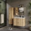 802SWIZUALIZACJA7 Wastafelmeubel TIGO 80 2S – Evoke eiken – geribbeld front – met wastafel