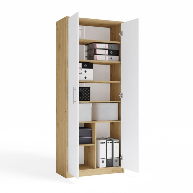 Rek OLIV 2D 2 – Artisan eiken / Wit – 2 deuren
