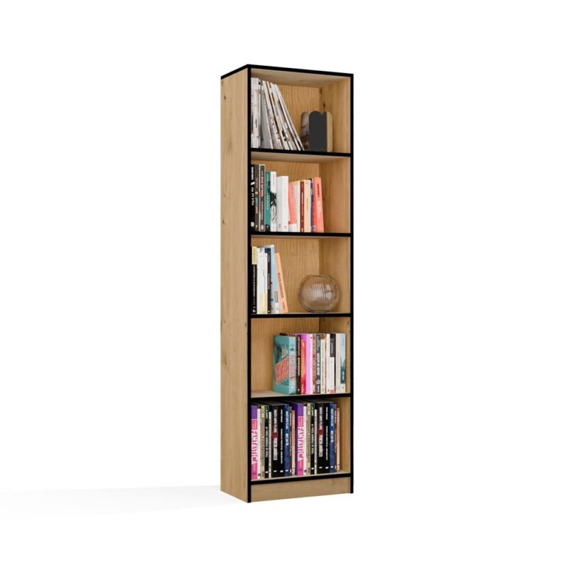 Rek R50 – Artisan eiken / Zwart – 5 planken