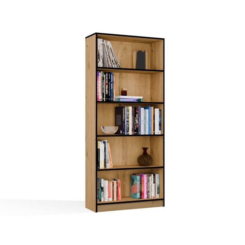 9 Rek R80 – Artisan eiken / Zwart – 5 planken