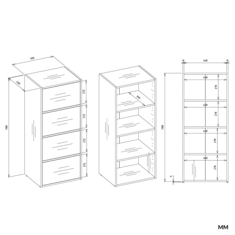 Bureauset Cosmo Komoda Alma – Wit
