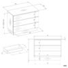 Dressoir AMBER 3S – Kasjmier beige – 3 laden