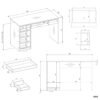 Bureau ARTO – 120 cm – Wit – 5 laden