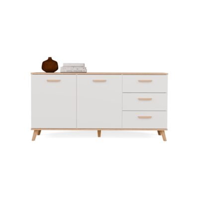 BBRY1 Dressoir OLYMPO 2D3S – 150 cm – Artisan eiken / Wit – 3 laden – 2 deuren