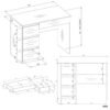 BIURKOMIJASLEWEWymiary Bureau MIJAS – Mat wit / Wit – 4 laden – 4 planken – links – met opzetstuk
