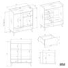 COLINWYMIARY Dressoir COLIN – Wit – 1 lade – 2 deuren