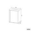 Badkamerkast CORDOBA 1D – Castello eiken / Kasjmier – 2 planken – hangend