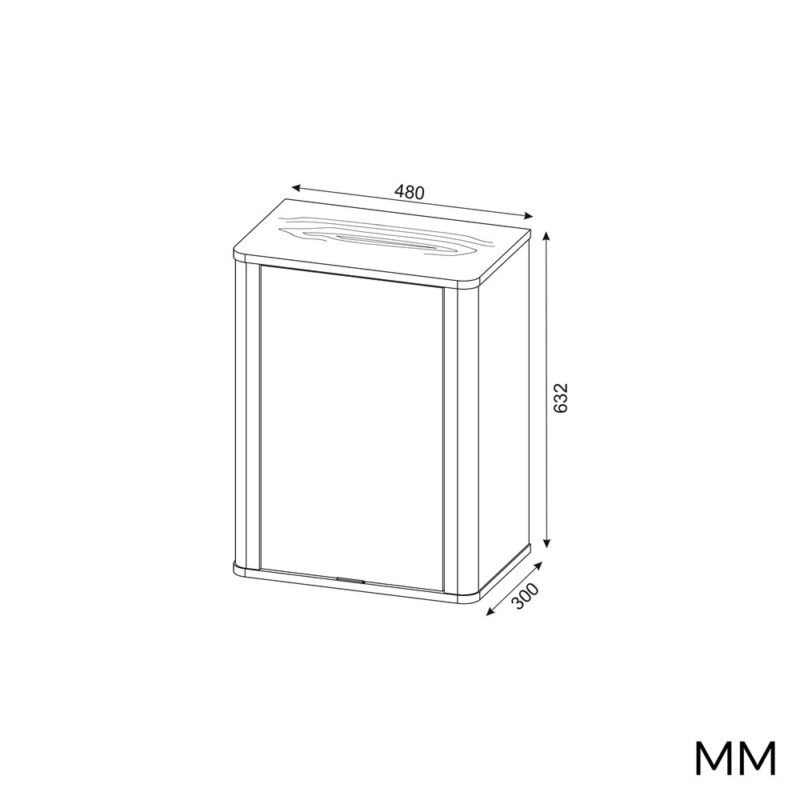 Badkamerkast CORDOBA 1D – Castello eiken / Kasjmier – 2 planken – hangend