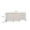CORDOBA2D3SWymiary Dressoir CORDOBA 2D3S – Castello eiken / Kasjmier beige – 3 laden – soft-close