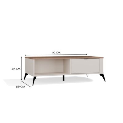 CORDOBASTOLIKKAWOWYWymiary Tafel awa CORDOBA – Castello eiken / Kasjmier beige – 2 laden