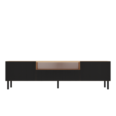 TV-meubel KAMA 160/SLIM – Zwart / Artisan eiken