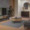 TV-meubel KAMA 160/SLIM – Zwart / Artisan eiken