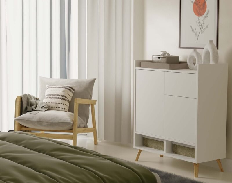 Dressoir COLIN – Wit – 1 lade – 2 deuren