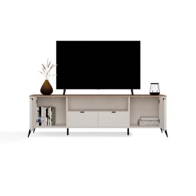 CordobaRTV2D2S4 TV-meubel CORDOBA 2D2S – Castello eiken / Kasjmier beige – 2 laden