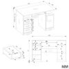Bureau DELTA – 120 cm – Antraciet / Wit – 3 laden