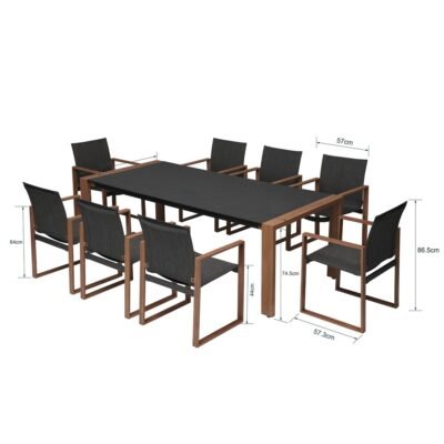 Tuinset DUISBURG dla 8 Osb – Antraciet / Bruin