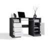 Bureau DELTA – 120 cm – Antraciet / Wit – 3 laden