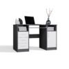 Bureau DELTA – 120 cm – Antraciet / Wit – 3 laden
