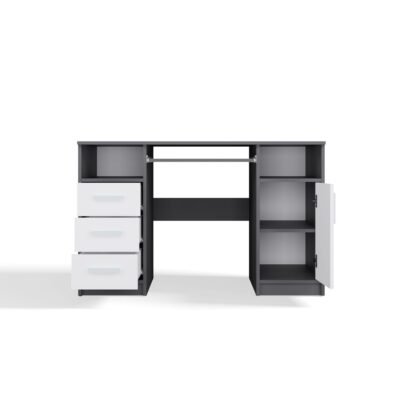 Bureau DELTA – 120 cm – Antraciet / Wit – 3 laden