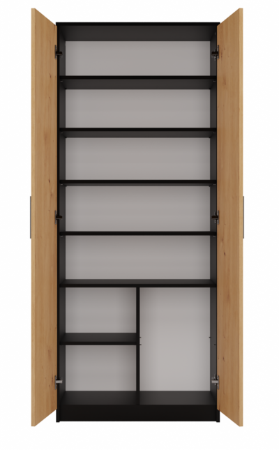 Front-open Rek Oliv 2D – Antraciet / Artisan eiken