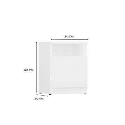 GALAX301DBIEL__Wymiary Nachtkastje GALAX 30 1D – Wit