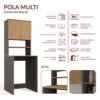 Wasmachinekast POLA MULTI – Artisan eiken / Antraciet – met opbergruimte