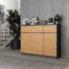 I_3D3S-KOMODA_2 Dressoir Malwa 3D3S – Antraciet / Artisan eiken