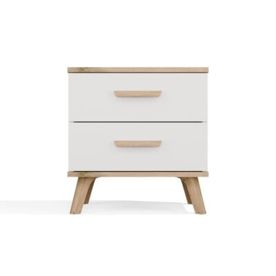 Nachtkastje OLYMPO 2S – Artisan eiken / Wit – 2 laden