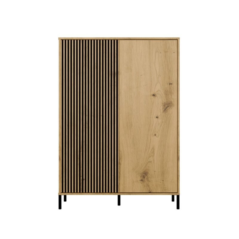 Image0001 Vitrinekast KAMARO 2DD SLIM/GADKI – Artisan eiken – geribbeld front