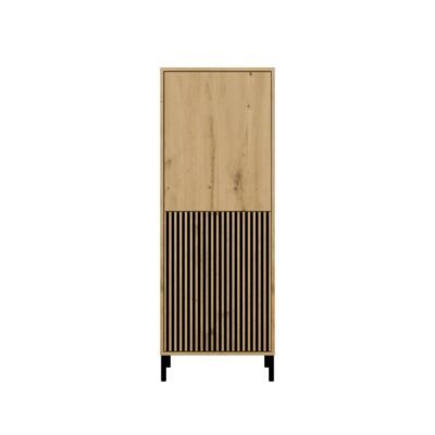 Image0001 Vitrinekast KAMARO 2DK SLIM/GADKI – Artisan eiken – geribbeld front