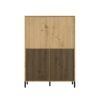 Vitrinekast KAMARO 4DK SLIM/GADKI – Artisan eiken – 4 deuren – geribbeld front